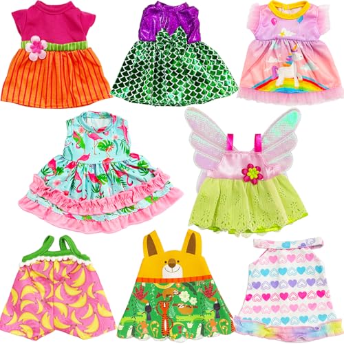 8 Sets Baby Doll Clothes Baby Alive Clothes Dress Outfits Accessories for 10-12 Inch Girl Dolls Christmas Birthday New Year Gift for Kids