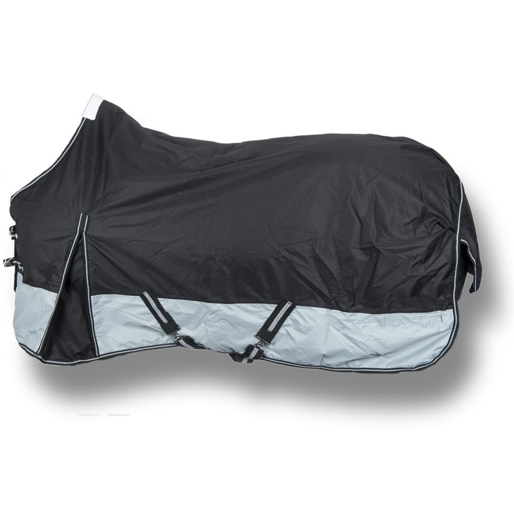 RL24 - Winterdecke 600D Basicline – Schwarz/Grau – 105cm (300g/m²) | Decke mit Füllung – Pferdedecke von HKM by Reiterladen24