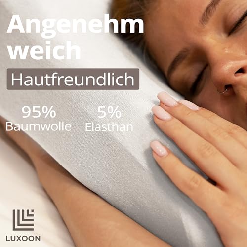 Luxoon Kissenbezug für Gesundheitskissen – 95% Baumwolle / 5% Elasthan, Atmungsaktiv und Hautfreundlich, Waschbar, Für Komfort und Hygiene 2er Pack 30-45 x 50-65 cm, Weiß