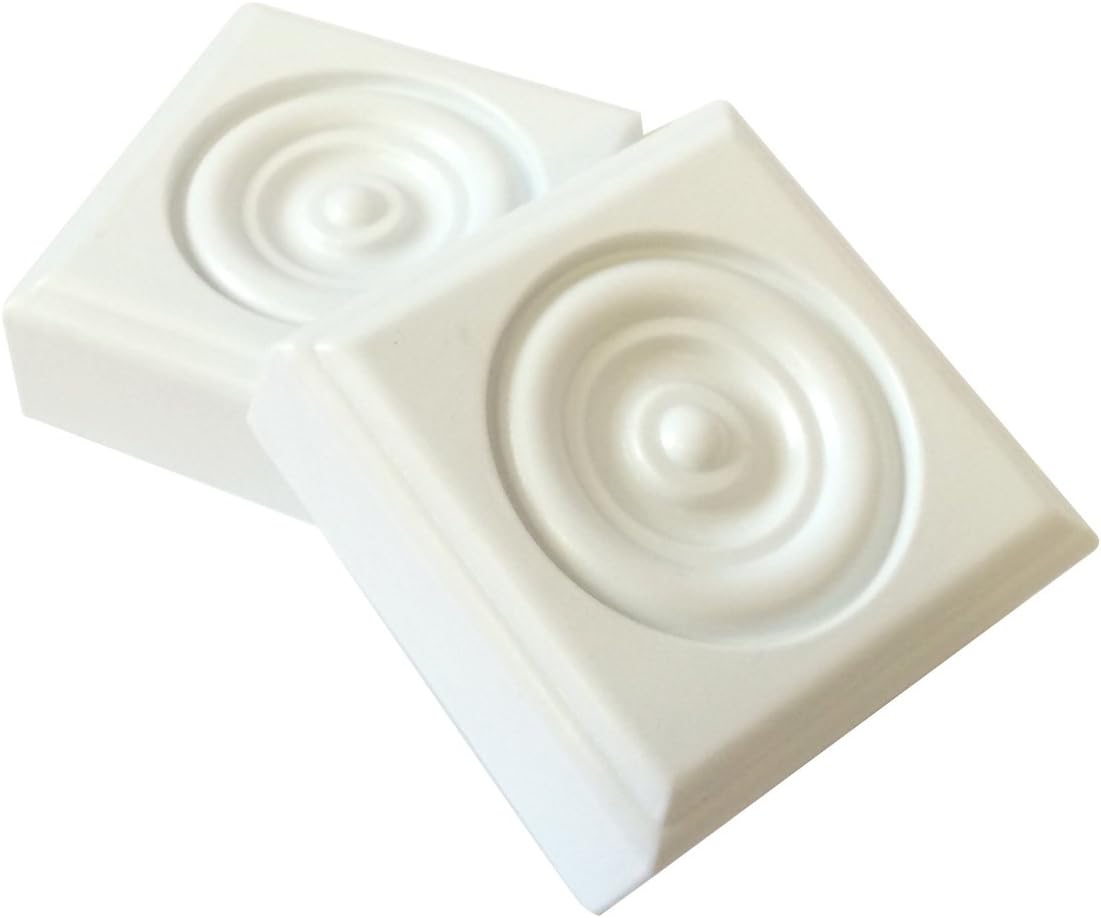 2 Piece Minute Molding Classic Plastic Block Rosette (2-3/4 in.) for Interior Doors and Windows (83051)