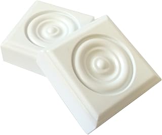 2 Piece Minute Molding Classic Plastic Block Rosette (2-3/4 in.) for Int...