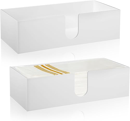 Mumufy Dispensador de toallas de papel plegables, 2 unidades, para encimera, servilletas de papel, dispensador de servilletas de papel acrílico