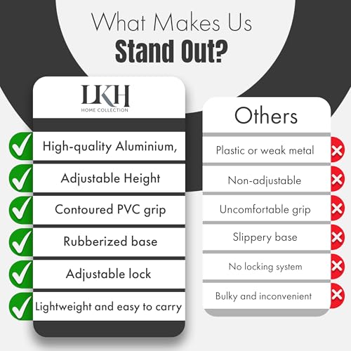 Lkh Walking Stick Lightweight 28-38 Inches Aluminum Walking Cane For Seniors & Adults – Adjustable Walking Stick With Comfortable Handle & Anti-Skid Base - 9