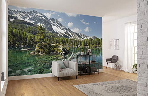 Komar Vlies Fototapete BERGMAGIE | Tapete, XXL, Dekoration, Natur, Landschaft, Schlafzimmer, Wohnzimmer, Büro, Flur | Größe 450 x 280 cm (Breite x Höhe) | SHX9-008