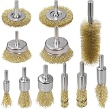 SBGGRL 11 Stück Drahtbürste für Bohrmaschine, Topfbürsten & Scheibenbürste & Pinselbürste & Rohrbürste, mit 6mm Drahtbürsten Set für Bohrmaschine Polier Schleifen Entrosten Entgraten Farbe