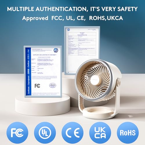BURLAN Small Desk Fan for Bedroom,Battery Powered Portable Fan Rechargeable - image 8