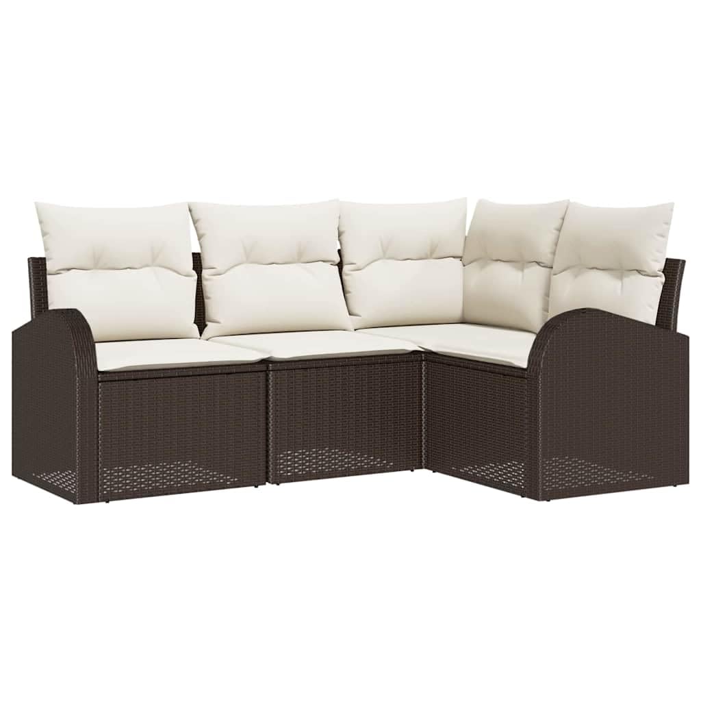 Salon de jardin en rotin synthétique avec 2 fauteuils marrons confortables