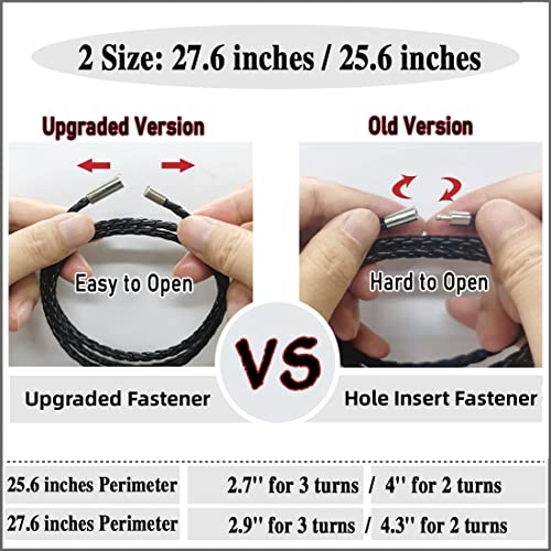 Shinesand Personalized Mens Leather Bracelet With Custom Beads, Customized Braid Leather Bracelet Engraved With Names For Men #TOP3