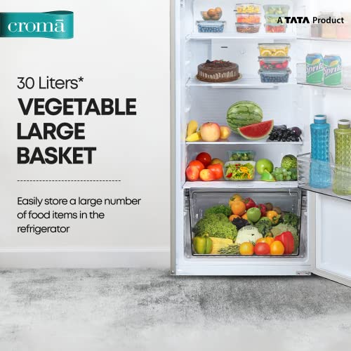 Image of CROMA 279L 2 Star Inverter Frost Free Double Door Refrigerator (CRLR280FFC259602, Shiny Silver) 2022 Model