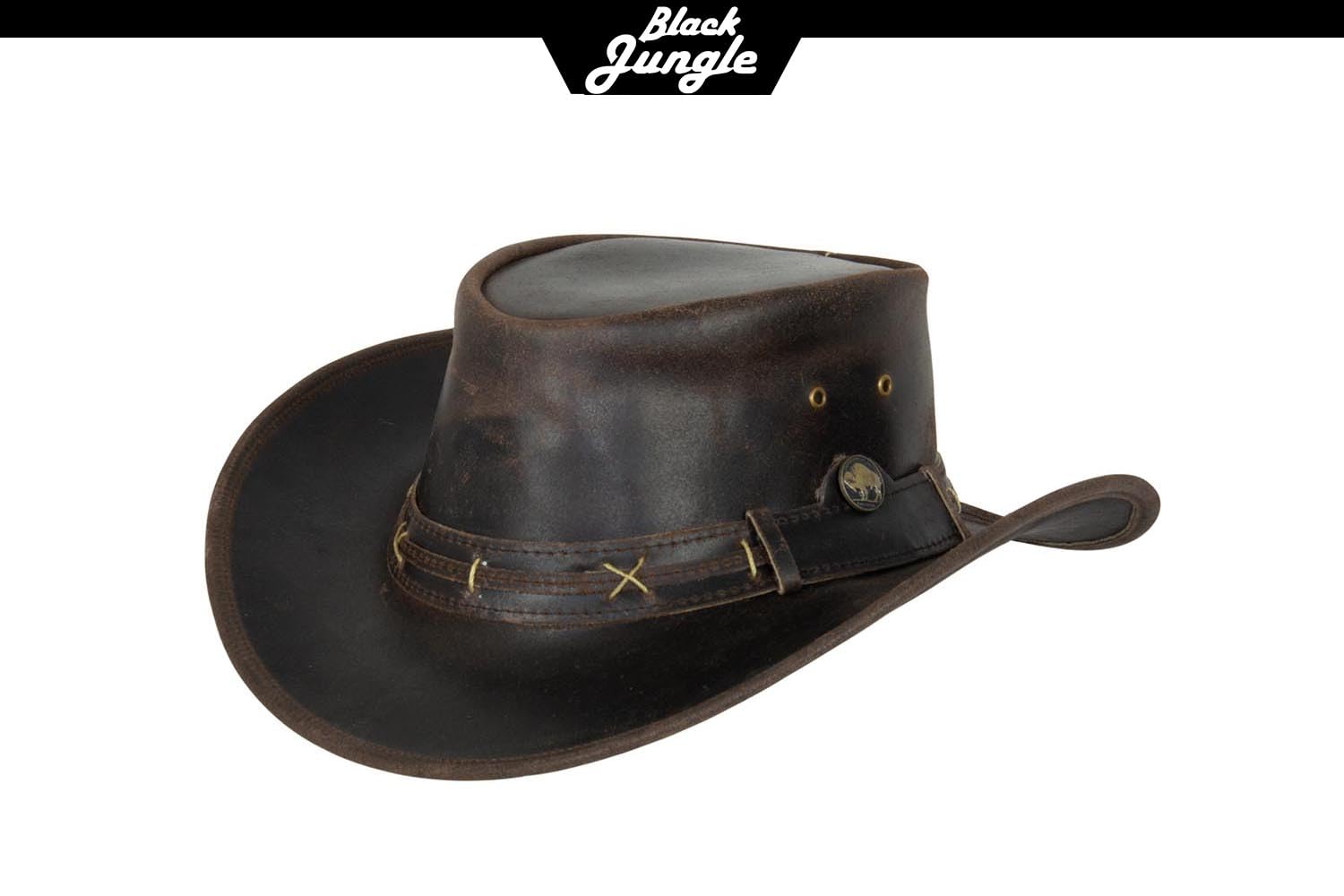 Black Jungle Roswell - Cappello da cowboy in pelle, marrone, M