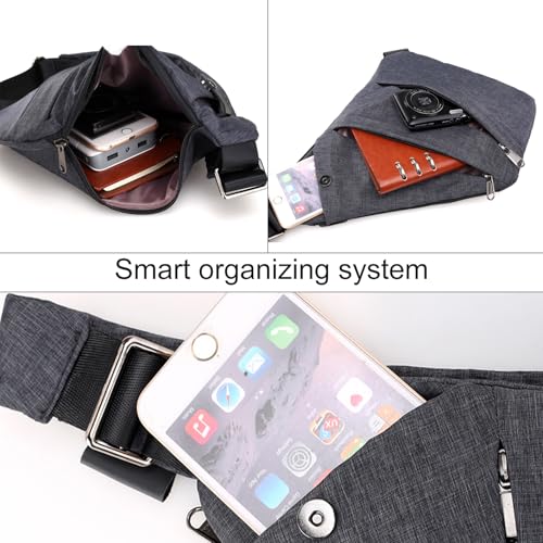 MAXTOP Anti Theft Crossbody Bag for Women Men Multi-Pocket Travel Slim Sling Bag with Adjustable Strap3