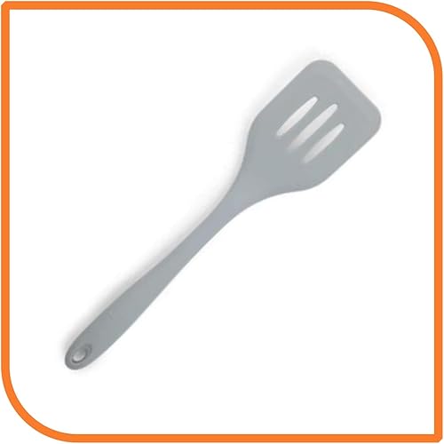 MyXOHome - Espátula ranurada de silicona gris de 8 pulgadas