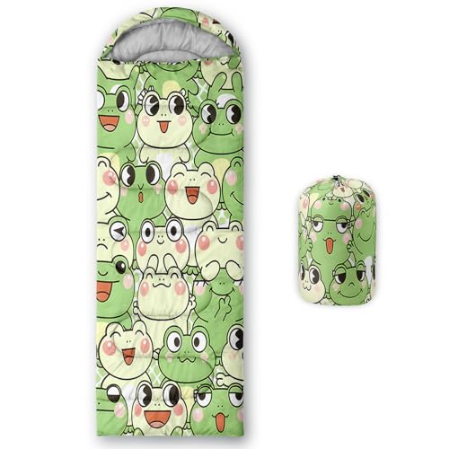 Image of QOOMO Axolotl Cute Camping Sleeping Bags,3 Season Warm & Cool Weather,Lightweight,Waterproof Sleeping Bags for Adults & Kids,Traveling,and Outdoors