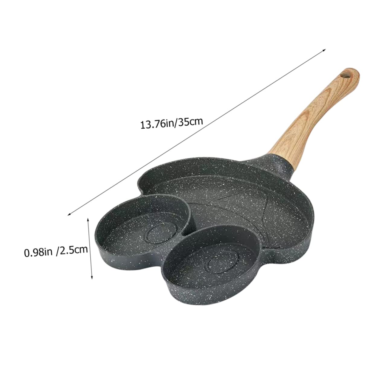 Ciieeo Padella per Omelette Manico, Alluminio Nero, Facile da Pulire