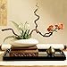 Japanese Inspired Ceramic Vase Ikebana kit, Pebble Shaped Flower Arrangement Bowl with 2inch Flower Frog Pin Frog Flower Stems Holder (White)