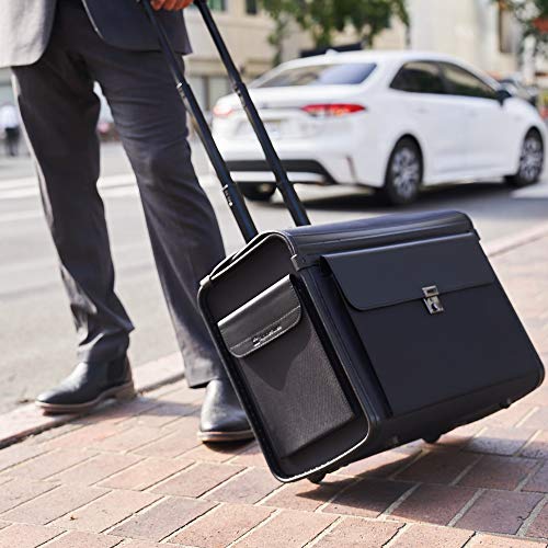 Alpine Swiss Rolling 17" Laptop Briefcase on Wheels Attache Lawyers