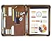 Produktbild Konferenzmappe A4 Schreibmappe Leder, 4 Ringbinder Ringbuchmappe Dokumenten Mappe mit Reißverschluss für A4 Notizblock,Braun