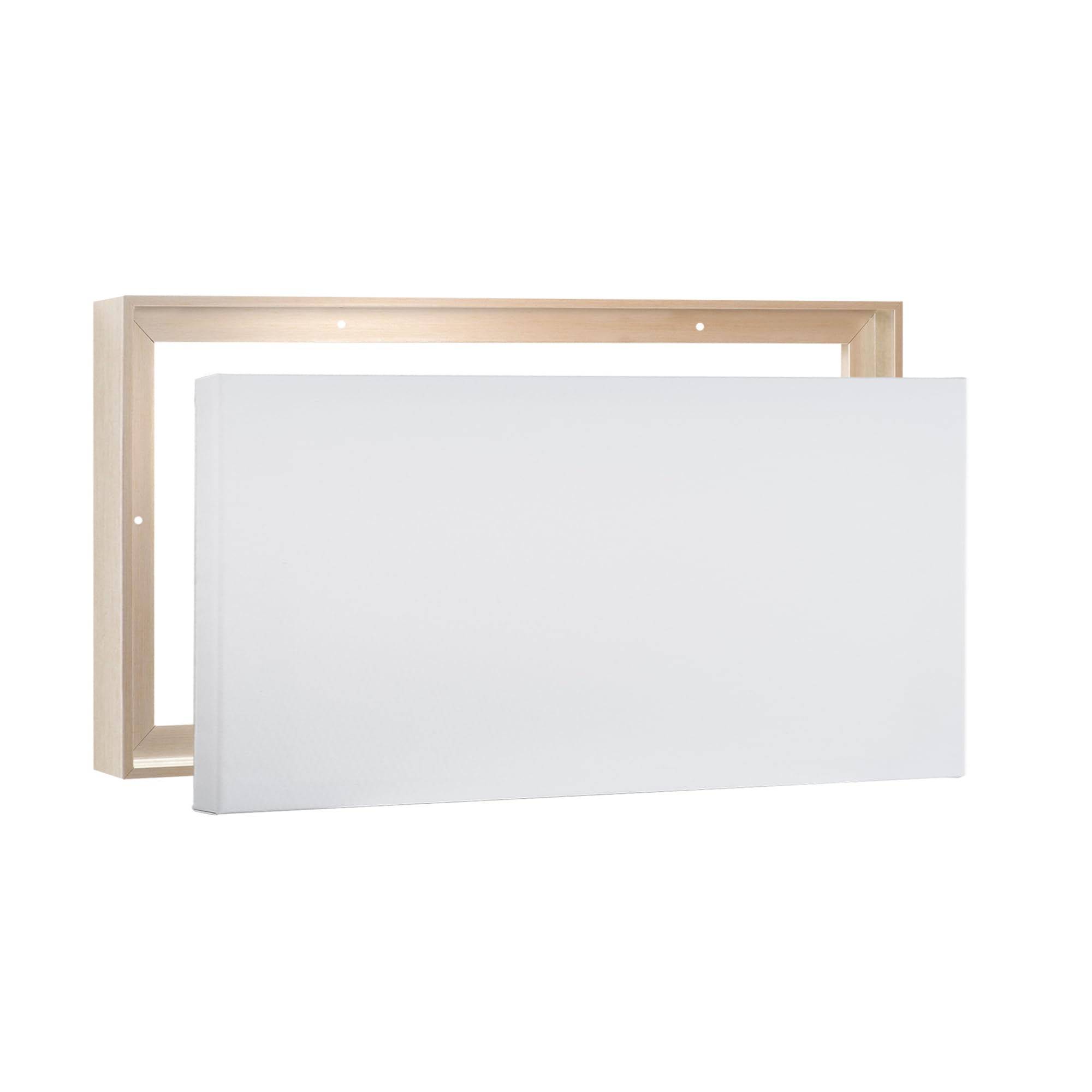 Value Pack of 20x28 Stretched Canvas 1-1/2 (1.5) inch deep and Floater Frame for Your Paintings/Artwork/Wall Art/Wall Decor (Champagne, 20 x 28 inch, Landscape)