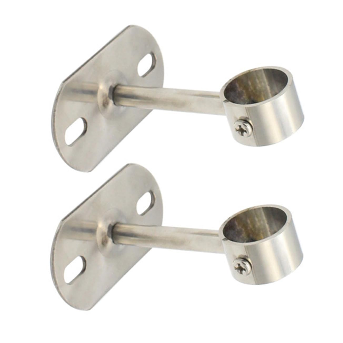 JECOMPRIS 2Pcs Heavy Duty Ceiling Mount Brackets for Closet and Shower Rods Support for Curtains and Drapes Versatile Installation Walls Ceilings