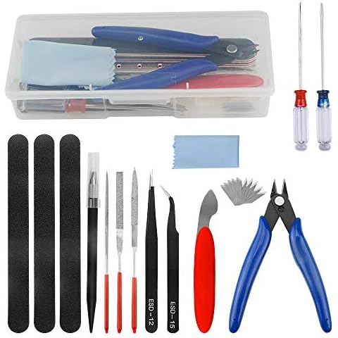 WMYCONGCONG 24 Stück Gundam Modeler Grundwerkzeuge mit Kunststoffbehälter, professionelles Gundam Modell-Werkzeug-Set, perfektes Modellbausatz für Anfänger Hobby Modellbau Cover