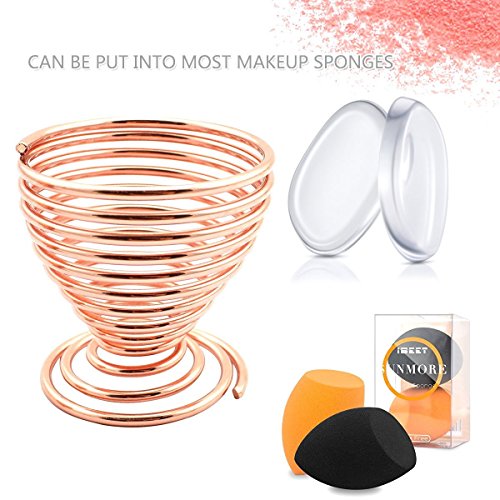 IBEET Sunmore Beauty Makeup Sponge Blender Holder, Makeup Sponges Rack Stand, Powder Puff Sponge Support Display Stand,Makeup Organizer Case - Rose Gold - 1 Piece - Thumbnail 5