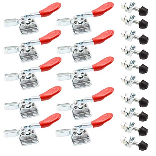 Obangong 10 Pcs Toggle Clamp Hand Tool 198Lbs Holding Capacity Antislip Horizontal Quick Release Heavy Duty Toggle Clamp Tool （Gh-201） #TOP9