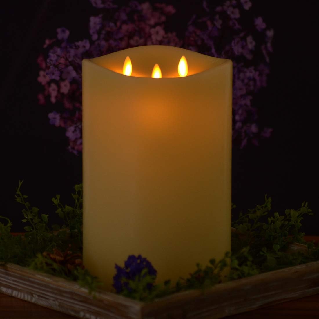 Flаѕh Sаlе AGLARY LED Flameless 6”x 9” Pillar Candles,Vanilla Scent 3 Moving Wick Electric Candles with Remote Control, Timer Function, Ivory