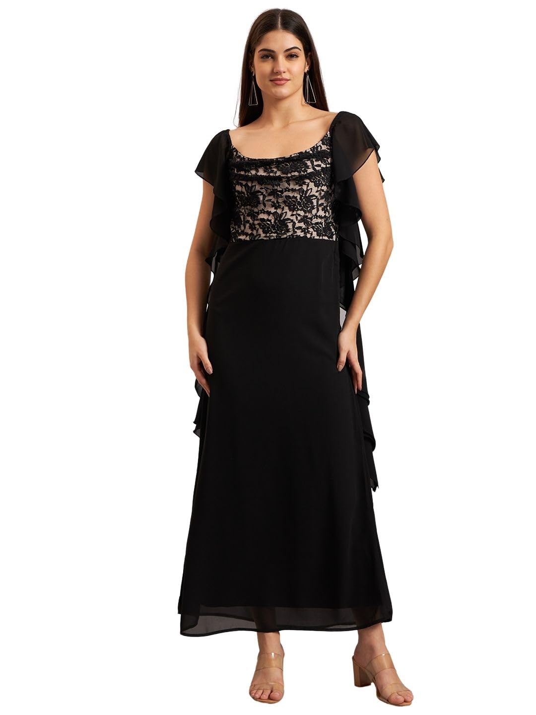 Eavan Black Embroidered Maxi Dress-image-26