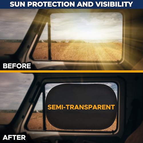 Image of EcoNour Car Window Shade for Baby (4 Pack) | Cling Sun Shade for SUV, Van, RV, Bus & Pickup Truck | Sun Protection for Car Side Window | Sun Blocker Shade for Baby | X-Large 25 inch x 16 inch