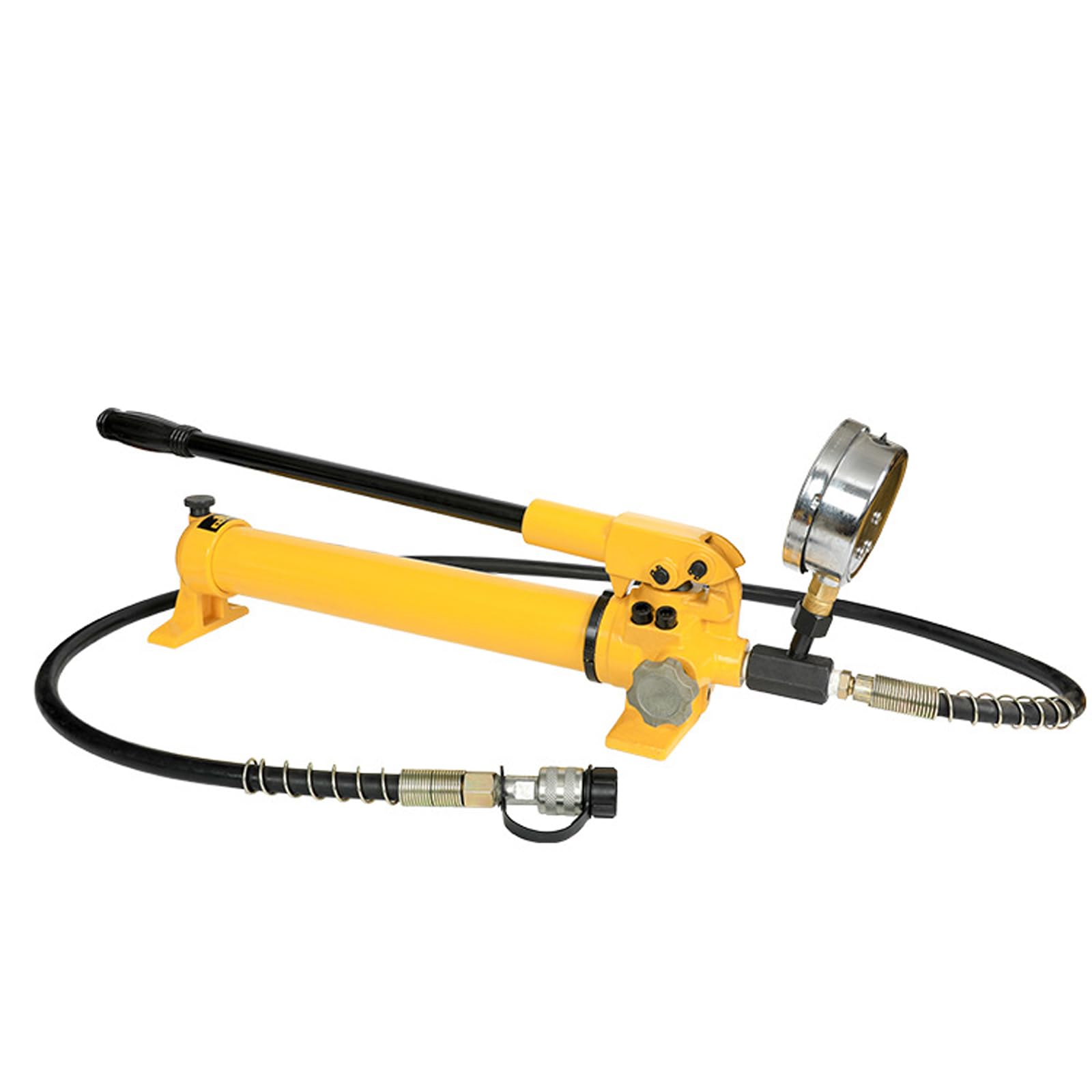 Tragbare hydraulische Handpumpe, 6860 PSI, manuelle Hydraulikpumpe mit Manometer, 900 cm³ Ölkapazität für Wagenheber, Abzieher, Rohrbieger