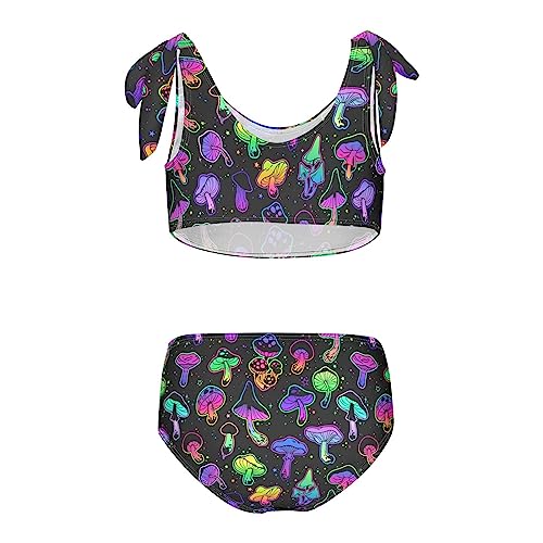Bright Color Mushrooms Girls Bikini Sets 2 Piece Swimsuits Bathing Suit Swimwear2