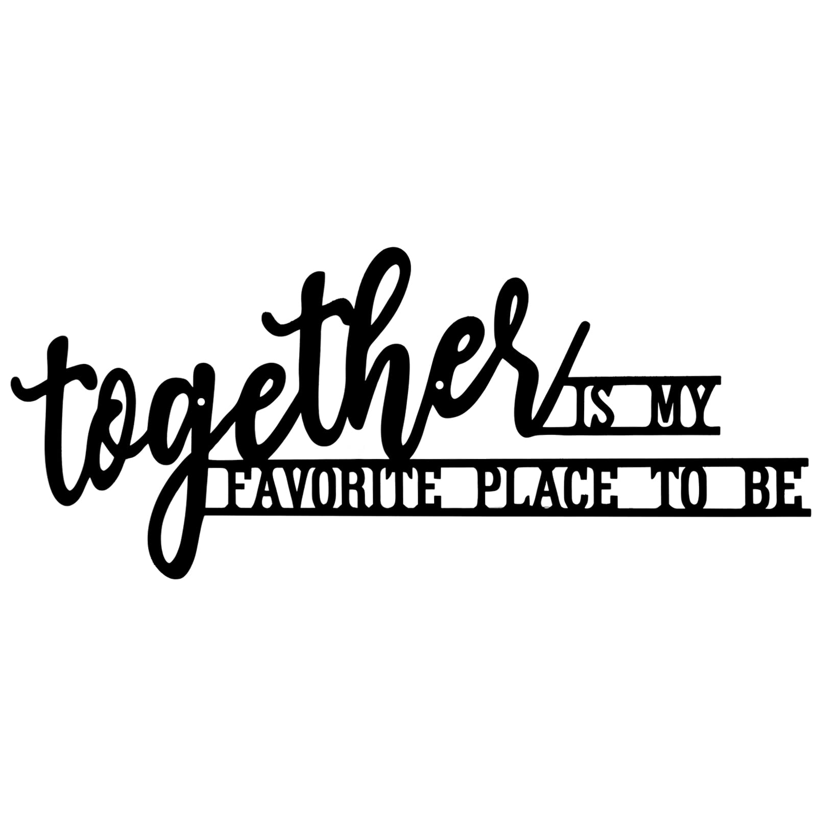 Ahys Together Is My Favorite Place To Be Sign Rustic Metal Signs For Farmhouse Home Living Room Bedroom Picture Wall Decor - 16.5"X5.4"