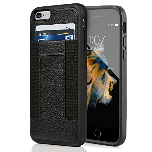 iPhone 6/6s Wallet Case, ZVE iPhone 6s case Card Holder, iPhone6 case with Credit Card Holder & ID Card Slot-Apple iphone6/6s-Durable Shockproof Cover for Apple iPhone6 Black-Black