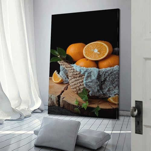 Affiche murale corbeille d'oranges 40x60cm suspendue