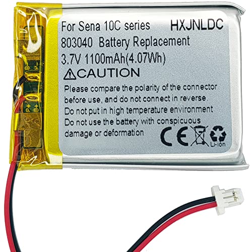 HXJNLDC 803040 3.7v 1100mAh Lithium ion battery Replacement for sena 10C and sena 10C pro Motorcycle Bluetooth Camera Bluetooth Headset