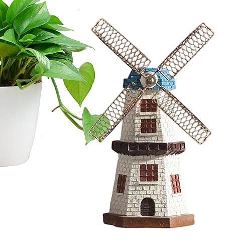 molinos viento - Figura escritorio Vintage Molino viento Escultura Retro - Exquisito modelo artístico molino viento, resistente al desgaste para oficinas, librería casa