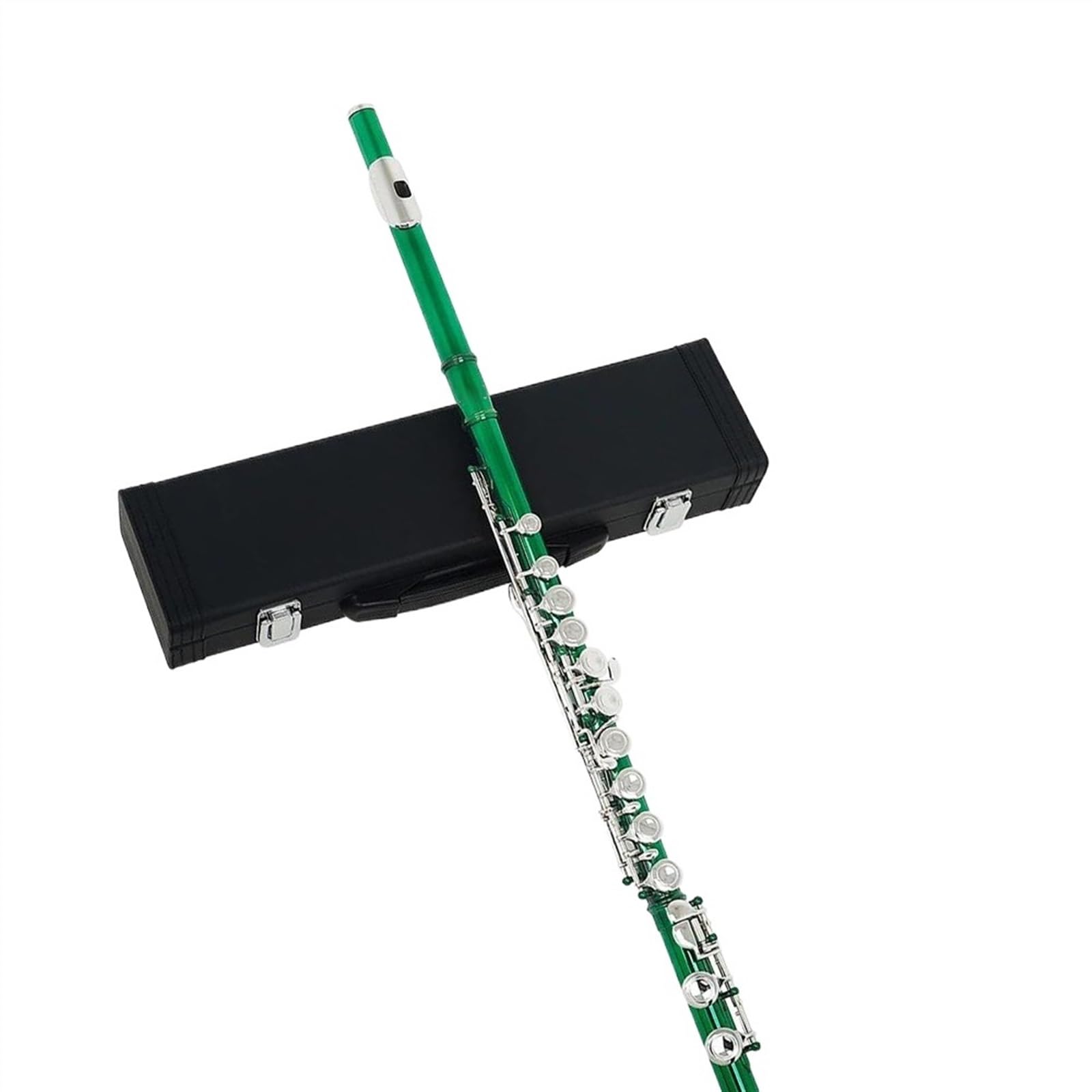 Querflöte, 16 Löcher, Geschlossenes Loch, Grün, Querflöte, C-Ton, Kupfernickel, Holzblasinstrumente, Musikteile, Zubehör
