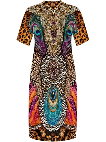 Image of PinkPatty Women's Oversize V Neck Short Sleeve Maxi Dress with Pockets