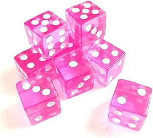 10 Dés D6 19mm Rouge Transparent - Pour Jeux De Rôle (RPG, D&D), Dés à 6 Faces, En Acrylique