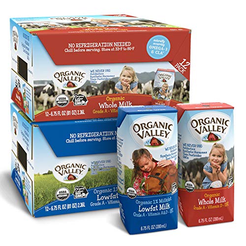Organic Valley, Whole Milk Boxes, Shelf Stable Milk, Healthy Snacks, 6