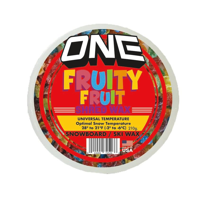 FRUITY FRUIT WAX-Hot Wax/Rub-on Universal Speed Conditions Formula Wax – Snowboard/Ski /Nordic 210g- High-Performance, FAST + Durable- Our Factory-USA No Fluoro-Range: 28ºF to 21ºF (-2ºC to -6ºC)