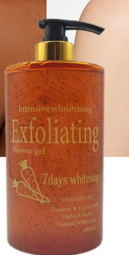 Golden Glow 7 Day Intensive Whitening Exfoliating Shower Gel with Carrot and Tumeric 1000 ml