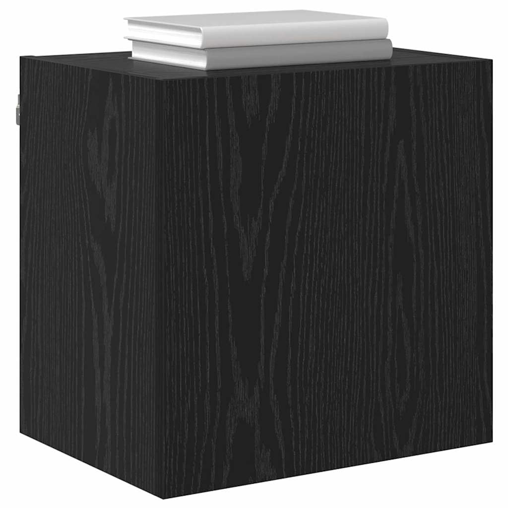 Regały ścienne pod telewizor, zestaw 2 sztuk, wygląd czarnego dębu, 40,5 x 30 x 40 cm, pływający regał na media, materiał drewnopochodny, do salonu, nowoczesny design, uniwersalny stojak na