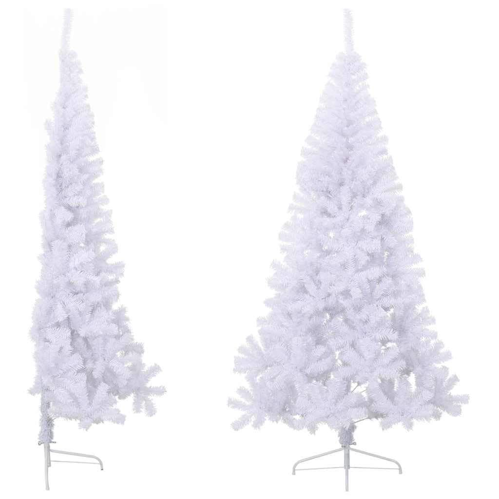 Árbol de Navidad artificial con soporte, color blanco, 210 cm, PVC