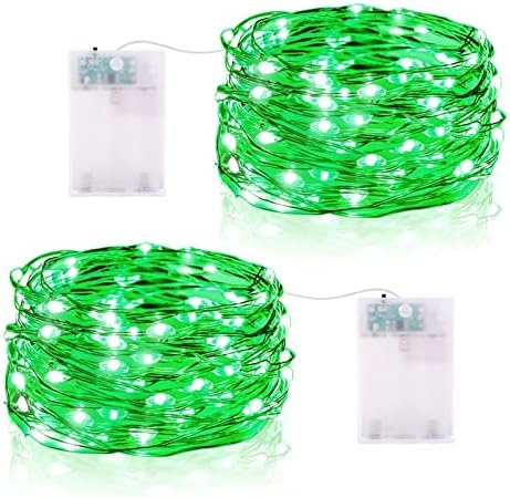 Vacoulery LED String Lights Battery Operated 50 LEDs Copper Wire Fairy Lights for Indoor Outdoor Decoration (4 Packs, Cool White)