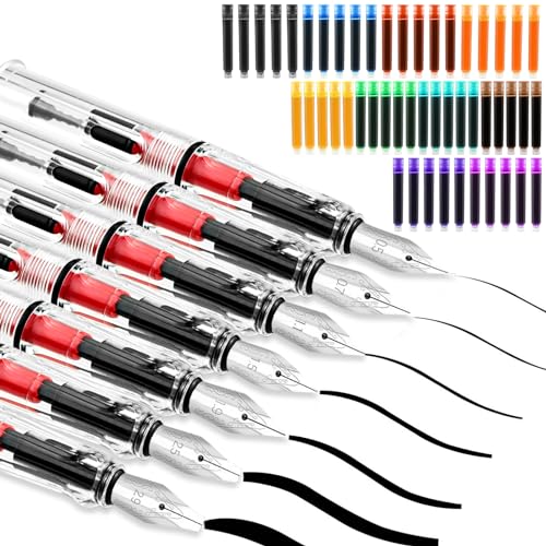 Joyseedi 7 Stück Kalligraphie Set, mit Austauschbar 50 Tintenpatronen in...
