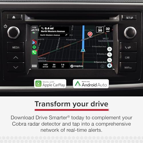 Cobra RAD 490i Laser Radar Detector – New Model with Long Range Detection, Bluetooth, Apple CarPlay and Android Auto Compatible, LaserEye Front and Rear Detection, DSP, Firmware Updatable - Image 6