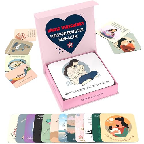 Positive Affirmationskarten für Mamas - 55 Motivationskarten mit stärkenden Botschaften, Geschenk & Selbstfürsorge für neue Mutter, tägliche Affirmationen, Achtsamkeitskarten, Inspirationskarten