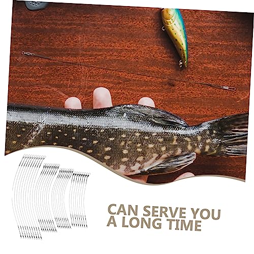 100 piezas Líderes de pesca de acero trenzado con giratorio miniatura 3