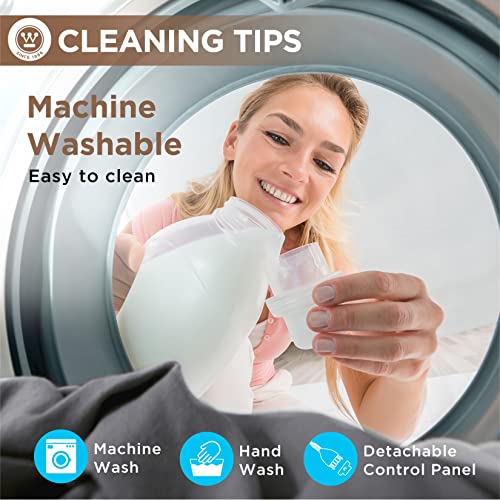 Westinghouse Heated Blanket, Electric Throw With 6 Heating Levels, 4 Hour Auto Off, Overheat Protection, Machine Washable, Flannel (Throw, 50X60 Inches, Charcoal) #TOP7